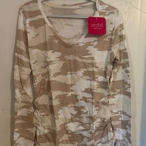 Isabel Marant maternity Tan and Cream Camouflage Long Sleeve Top NWT